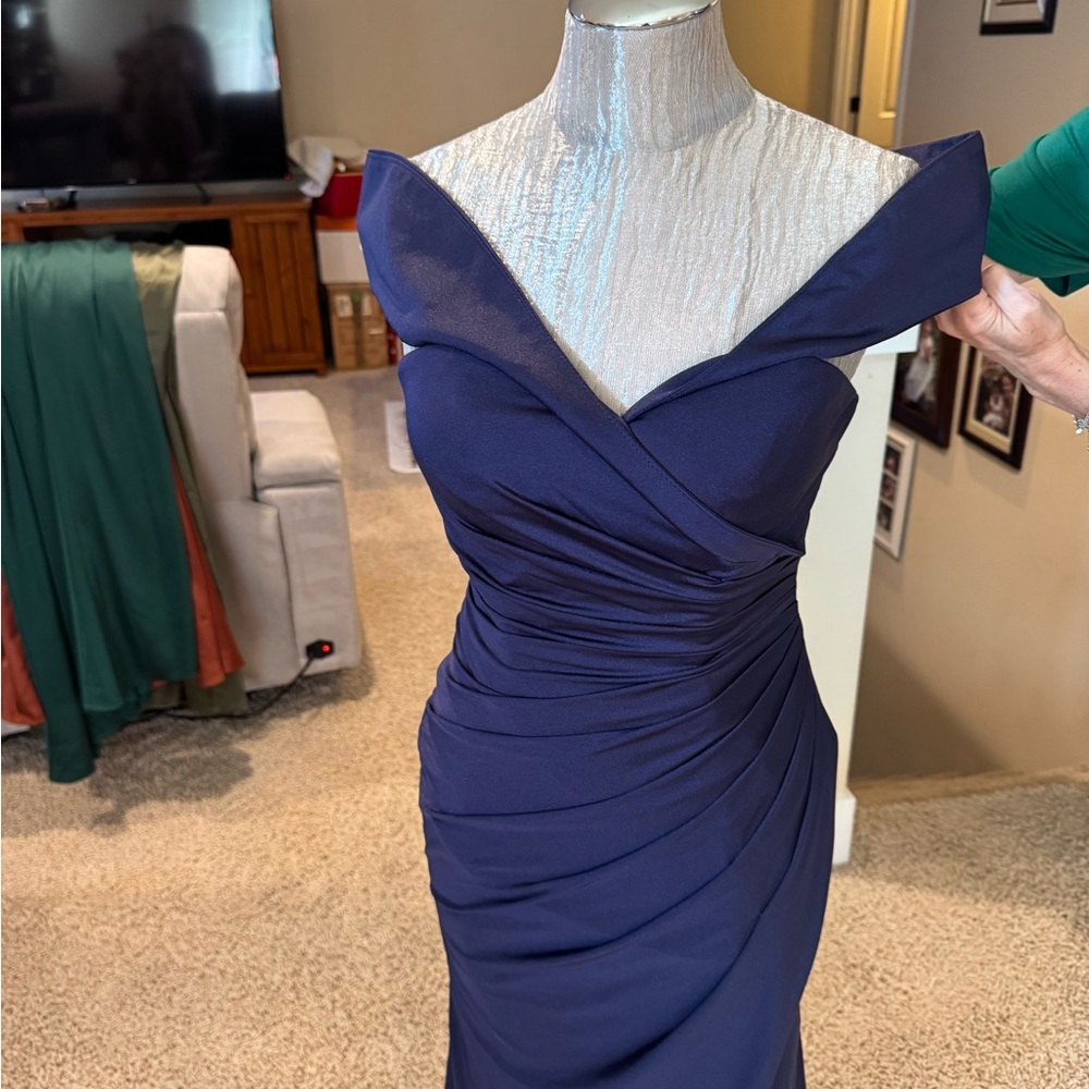 NWT: Cinderella off the shoulder Navy Dress